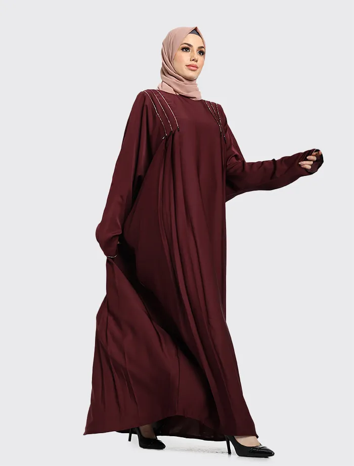 Plum Habiba Batwing Abaya